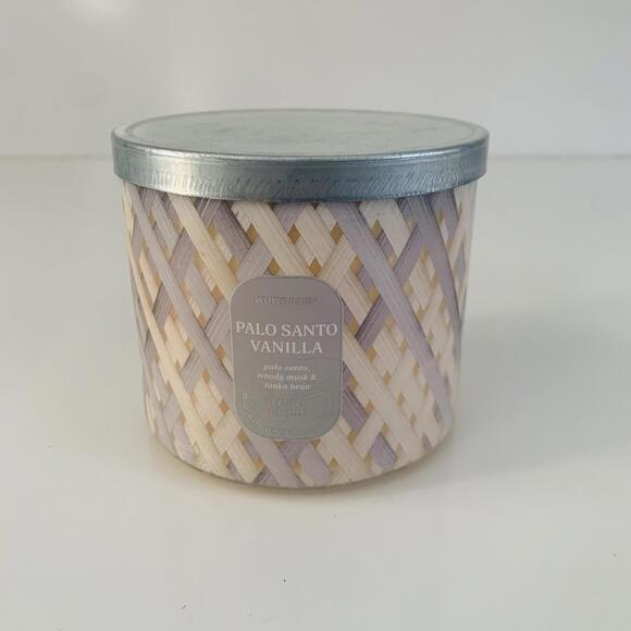 Bath & Body Works White Barn Palo Santo Vanilla 14.5 oz 3 wick Candle flawed - Picture 5 of 5